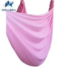 Вишневый Розовый 5 м длина летающие качели Йога Анти-гравитация Йога гамак ткань воздушная тяга устройство для коррекции фигуры