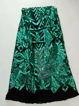 

african lace fabric with sequins 2019 latest sequin fabric high quality tulle sequins lace fabric for evening dresses binJL