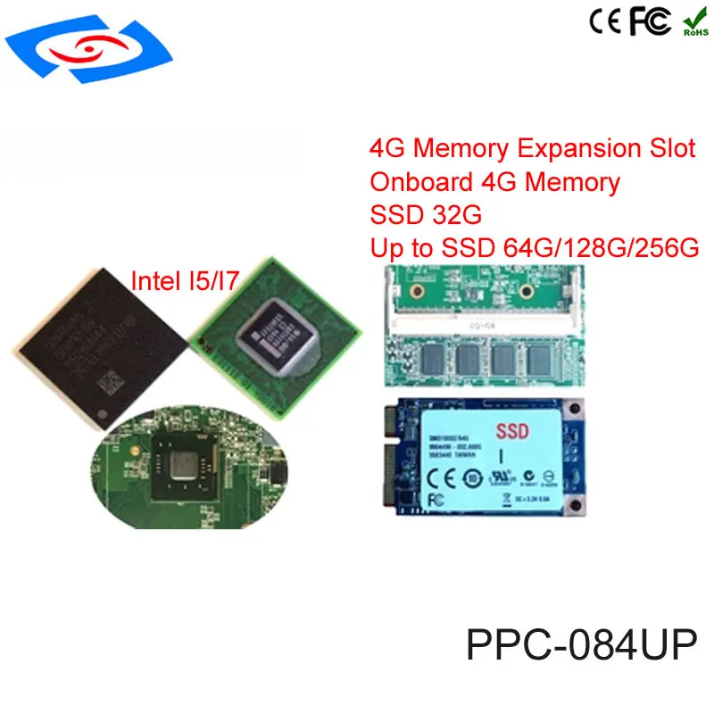 Завод Оригинальное 8,4 "Embedded Промышленные Панель ПК с 350cd/m2 Высокое Яркость Поддержка WI-FI модуль для работы на улице планшет