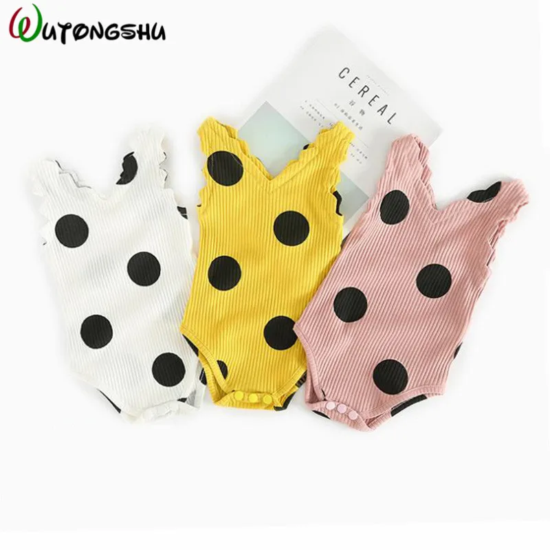 الوليد الطفل الفتيات ثوب فضفاض أكمام محبوك الطفل بذلة الملابس الصيف طفل الفتيات الاطفال واحدة قطعة القمم وتتسابق ل 0-2Y