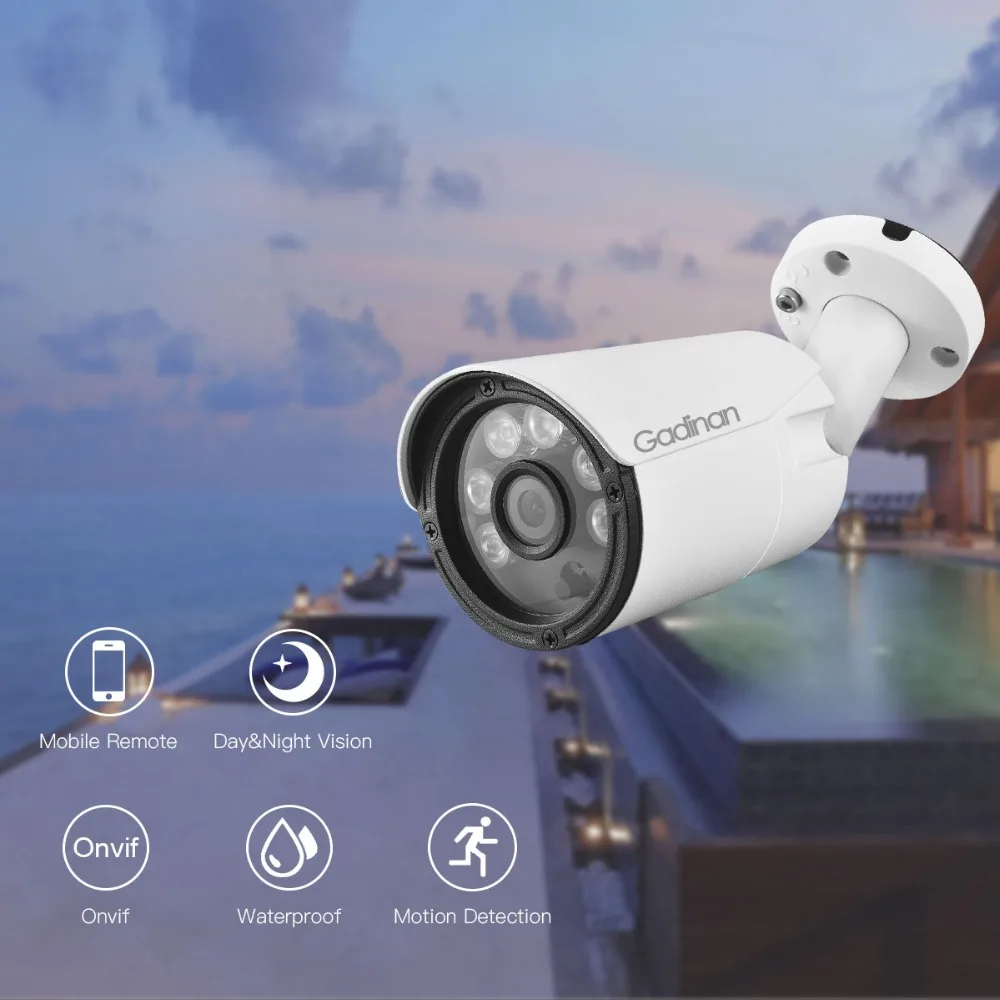 IP камера Gadinan H.265 POE SONY IMX307 3 Мп наружная Водонепроницаемая видеонаблюдения датчик