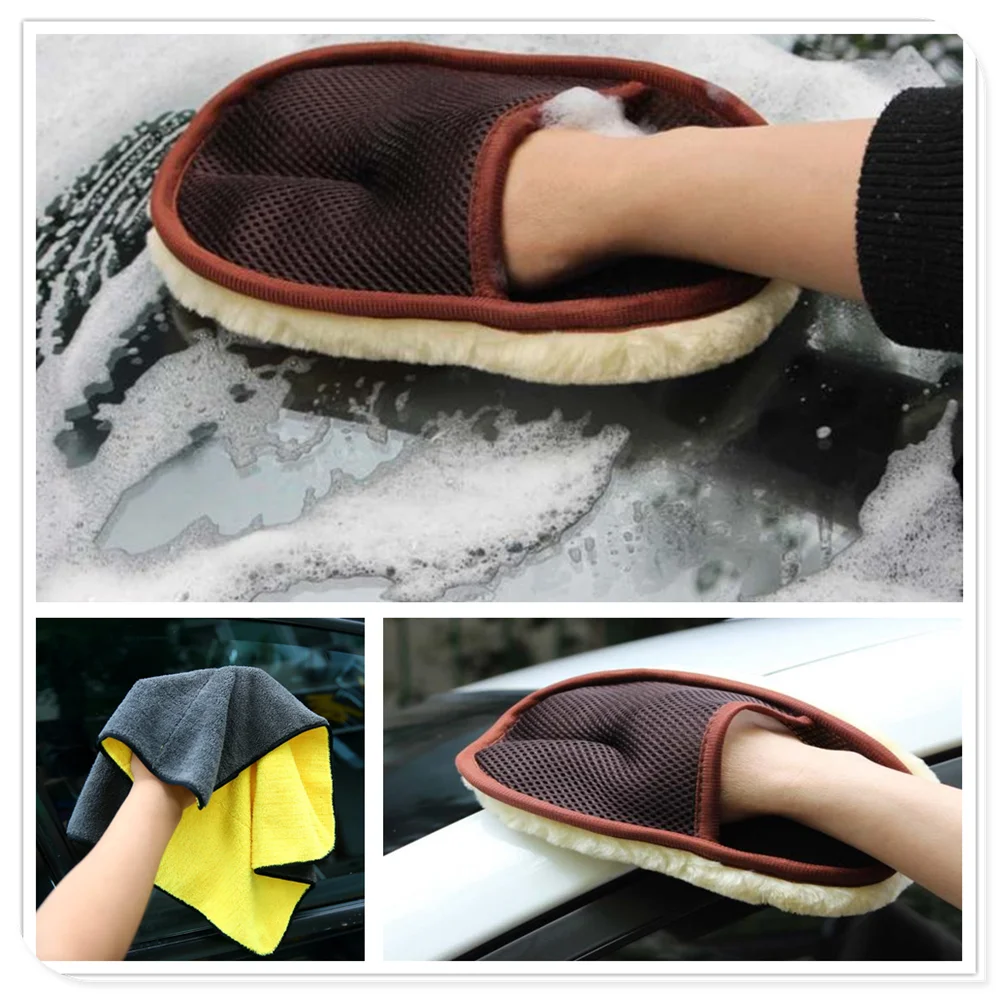 

Car Styling wool Washing Gloves Cleaning Washer Cloth Towel FOR Audi Q3 Q5 SQ5 Q7 A1 A3 A4 A4L A5 A6 A6L A7 A8 S5 S6 S7