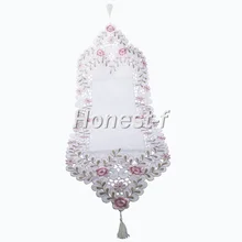 Розовый Цветок Цветение вышивкой ришелье Настольная дорожка Гобелены для свадьбы Домашний Декор