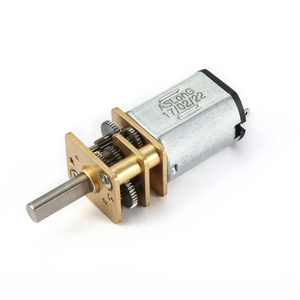 5RPM Micro DC Gear Motor - 3V-6V, 300:1 Gearbox, Threaded Shaft, Reversible, Slow Speed-262665