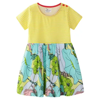 

Summer New Girl Dresses Kids Short Sleeve cotton Dress Children Princess Dress