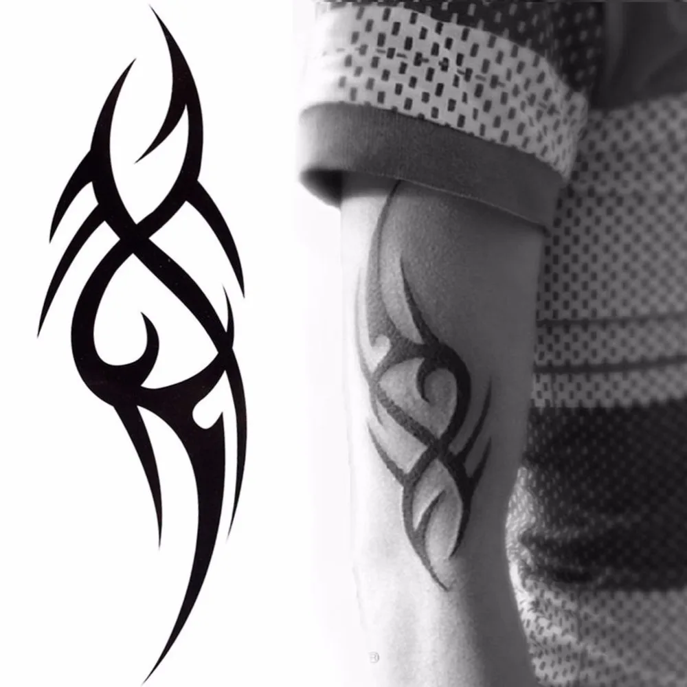 أنيق 3D جديد رجل نصف الأكمام الذراع المؤقتة الطوطم لصاقات وشم الجسم الفن Tatoos الفتيان الجمال أدوات