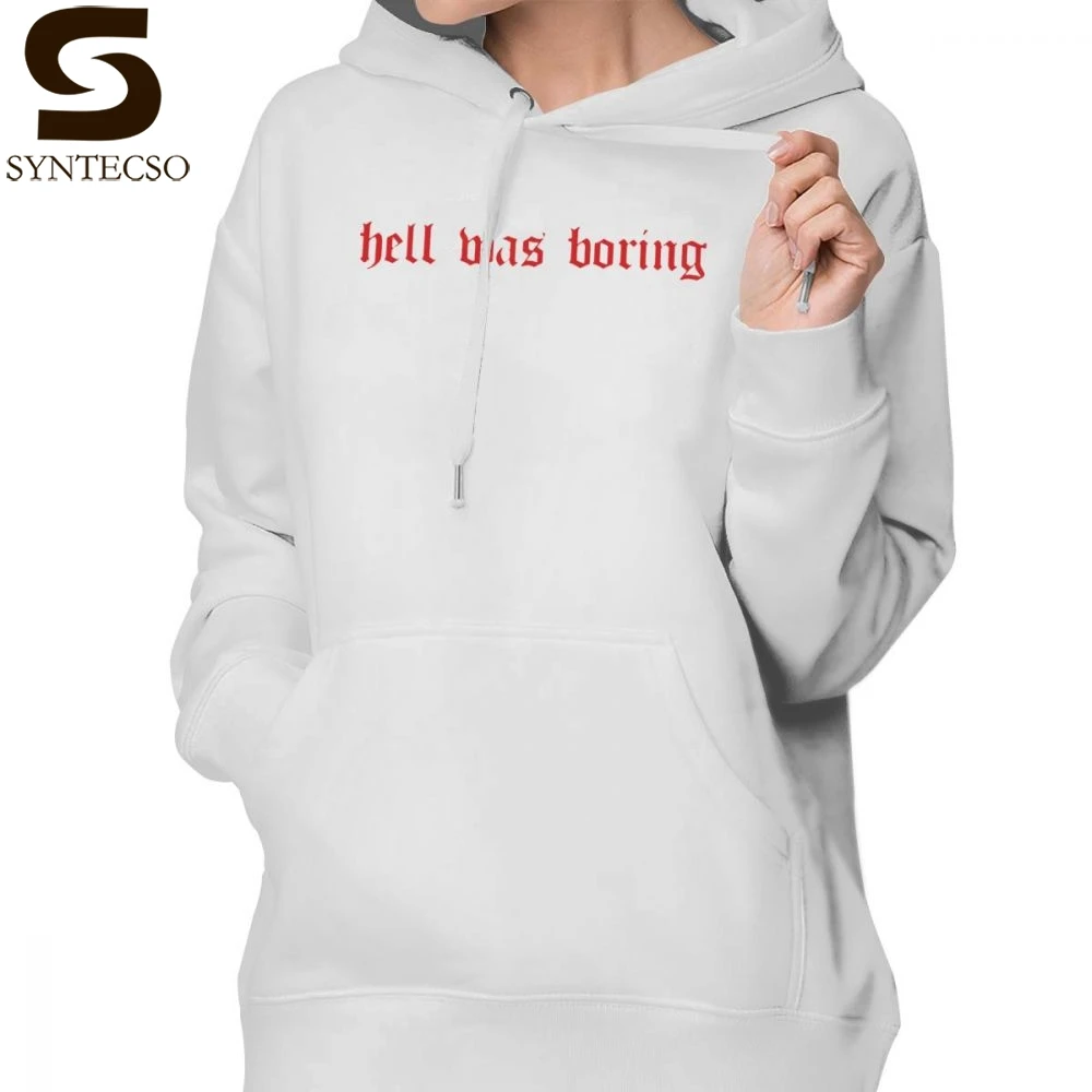 

Hell Was Boring Hoodie Hell Was Boring Hoodies Streetwear White Hoodies Women Long Sleeve Graphic Oversized Pullover Hoodie