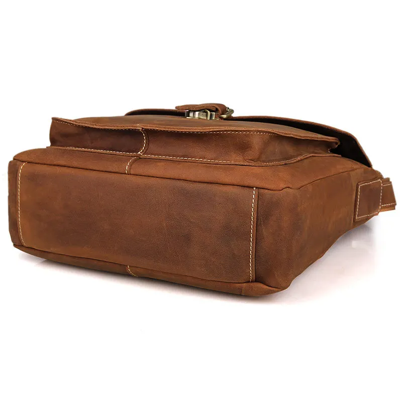 Woosir Leather Messenger Crossbody Bag Vintage