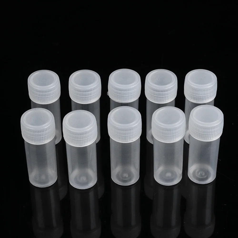 

20PCS New 5ml Durable Translucent Plastic Sample Mini Small Vial Bottle Test Tube Lab Storage Containers White Bottle Container