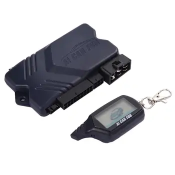 

New original Russian Version Two Way Car Alarm System with engine start LCD Remote Control Key Fob Case For B9