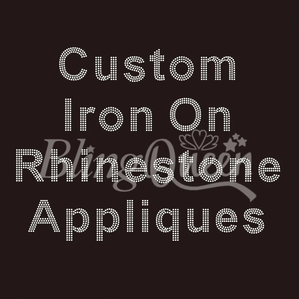 BlingQueen 25PCS/LOT Custom Iron On Rhinestone Appliques Hot Fix Iron