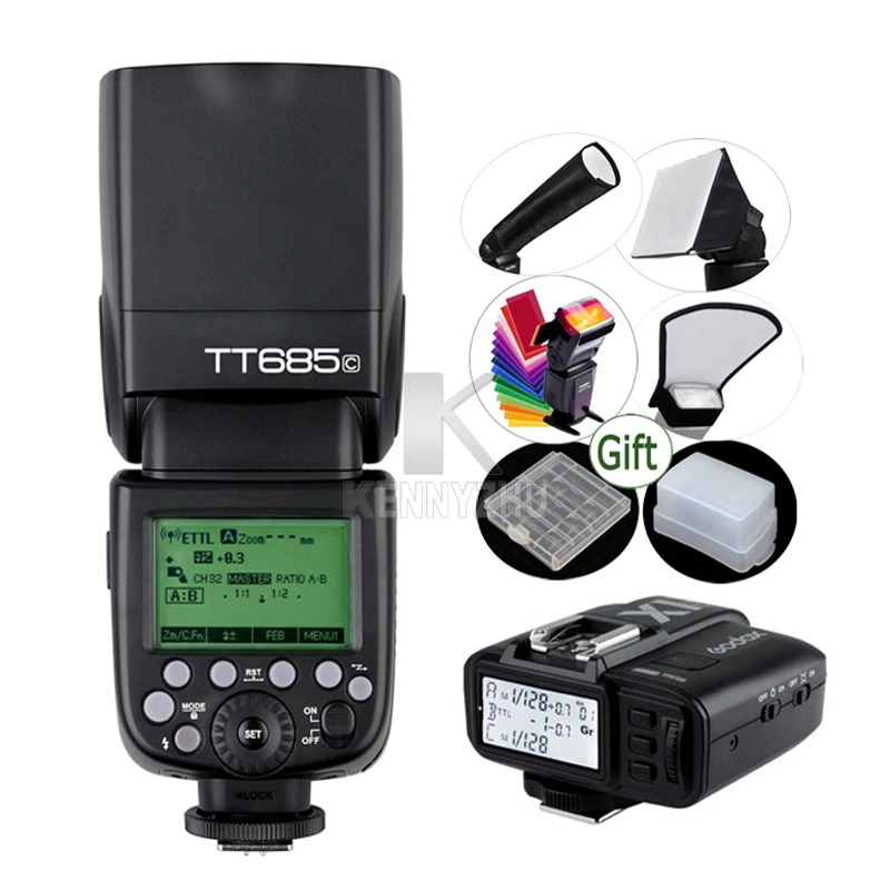 Godox flash de gatilho sem fio, para canon eos, 650d, 600d, 550d, 6d