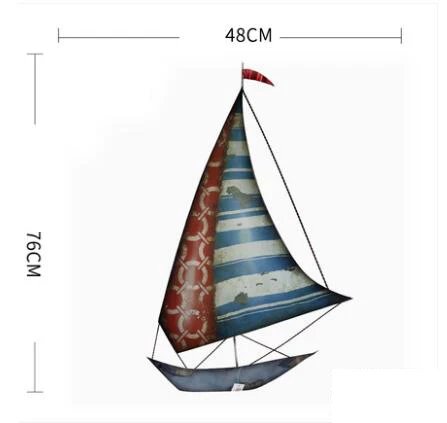 Современный изготовленный из кованого железа настенный подвесной парусник ремесла украшение стены домашний Наклейка на стену для гостиной украшения гостиничный бар настенные наклейки - Цвет: style2