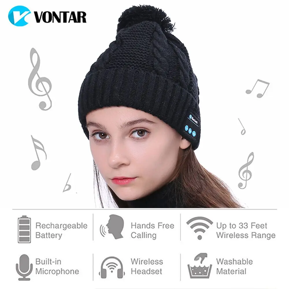 VONTAR MK-1 MK-2 гарнитура мягкая модная теплая шапка Беспроводной Bluetooth наушники Smart