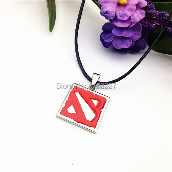  Men Women trade online games around black red dota 2 sign pendant-necklace pendant necklace 2.5CM c