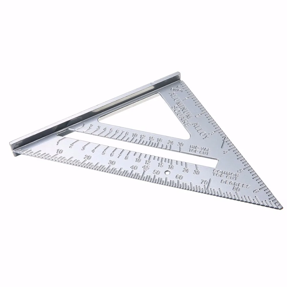 

7" Aluminum Alloy Triangle Ruler Combination Speed Carpenter's Protractor Miter Framing Measuring Tools