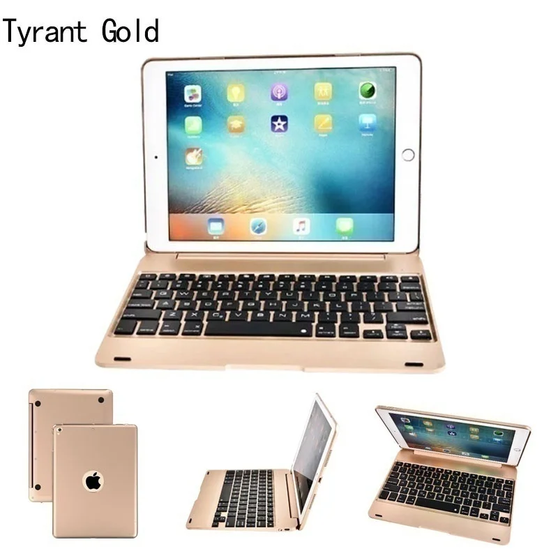 Творческий Ipad Pro 9,7 Air 2 клавир Bluetooth Smart IPad Pro 9,7 Air 2 корпус клавиатуры ABS стоял(ColorBlackSilverGoldRose золото - Цвет: gold