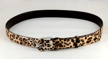 Genuine leather+pvc leopard print belt for women fashion pin buckle waist woman belt luxury desigener brands leather belt female