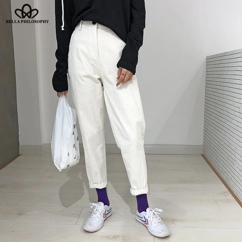 

Wonder 2018 new fashion autumn Winter Women Corduroy Casual Pants Female Harem Trousers Capri mujer Casual loose pants PN177