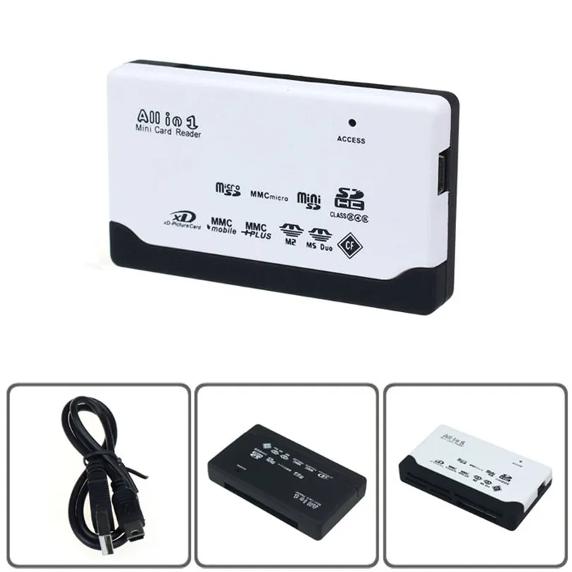 Reliable USB 2.0 Card Reader for SD XD MMC MS CF SDHC TF Micro SD M2 Adapter Support SD / Mini SD / XD / CF / T-Flash / SDHC, MM