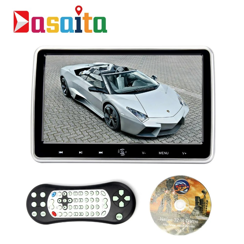 

Dasaita 10.1 Inch Car Headrest Monitors with HD Digital LCD Screen DVD audio video Player FM Transmit HDMI input 32bit game