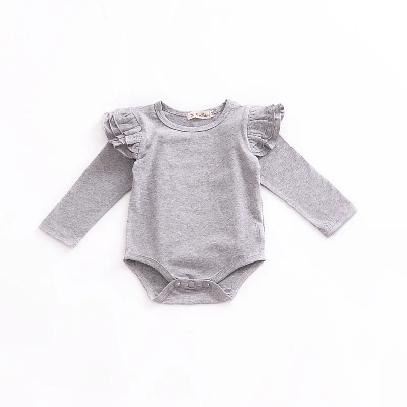 2018 Newborn Solid Color Gray Baby Onesie Baby Bodysuit Toddler