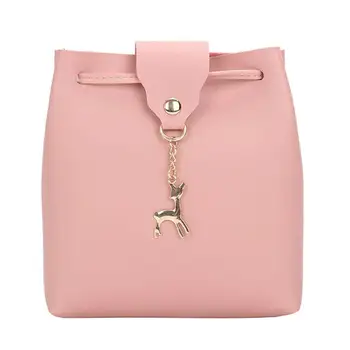 

BEAU-Womens Leather Crossbody Bag Small Deer Pendant Shoulder Bags Purse Messenger Bag