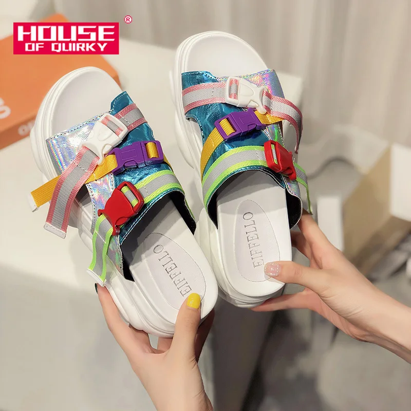 

Super High Heels Platform Shoes Comfortable Rubber Sandals Women Shoes Outdoor Roman Beach Shoes Sandalen Summer Shoes Woman New