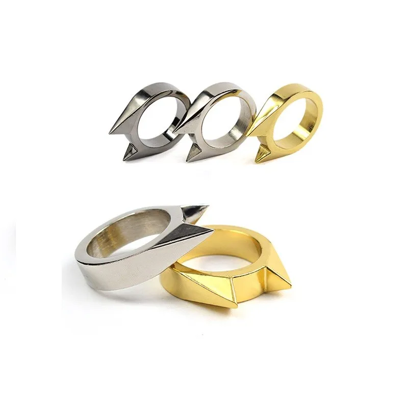 

10Pcs/lot EDC Safety Survival self defense Ring Tool Stainless Steel Finger Weapons Broken Windows Defence Schlagring