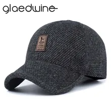 Glaedwine теплая зимняя Весенняя утолщенная бейсбольная кепка с ушками мужская хлопковая кепка Snapback шапки ушанки для мужчин шапка для папы