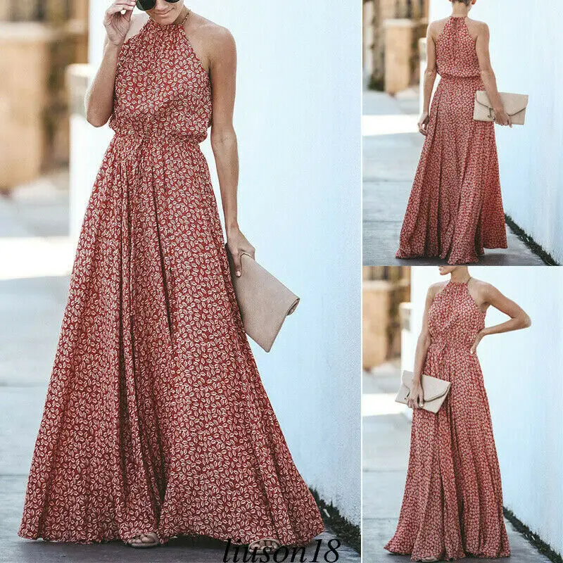 

2019 Off The Shoulder Polka Dot Ladies Elegant Long Dresses Party Night Womens Vintage Red Long Dresses Korean Style Summer