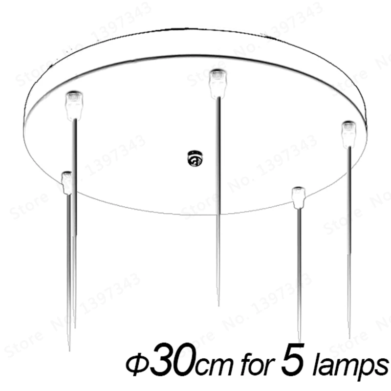 Бренд gzmj только потолочные аксессуары пластины 3 барные лампы Длинные круглые потолочные навесы для подвесных огней Подвесная лампа DIY - Цвет корпуса: Round 30cm 5 lamps