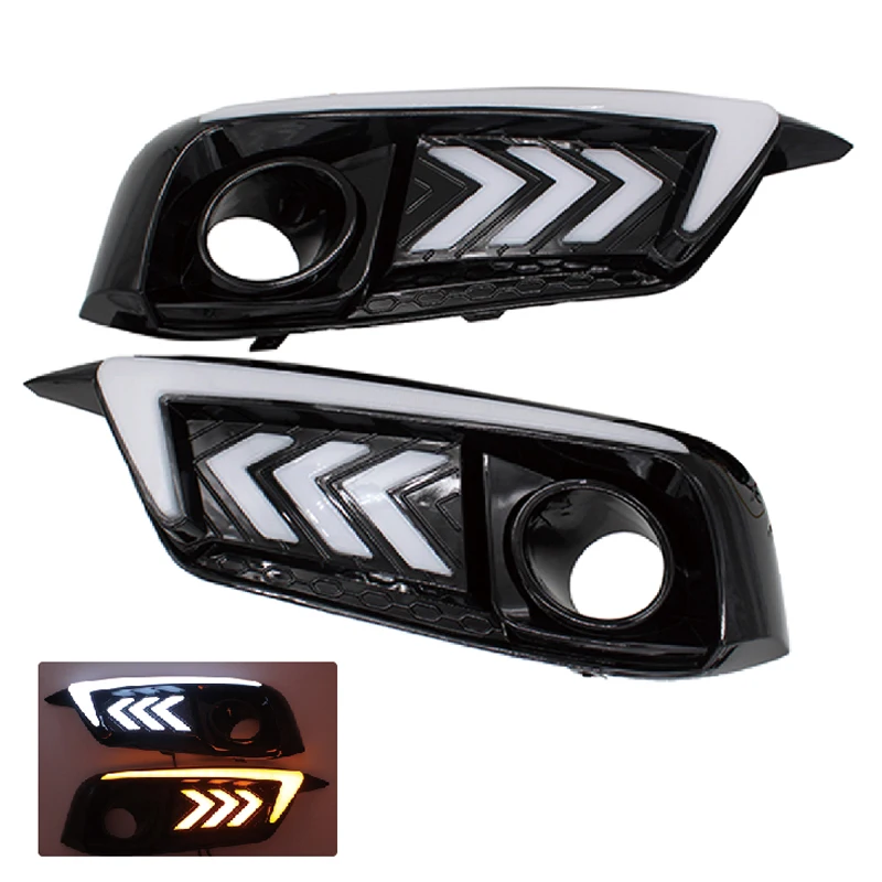 

SUNKIA LED Daytime Running Light Car Styling LED DRL Head Fog Lamp for Civic 10th 2016 with Turn Signal Light Free Shipping