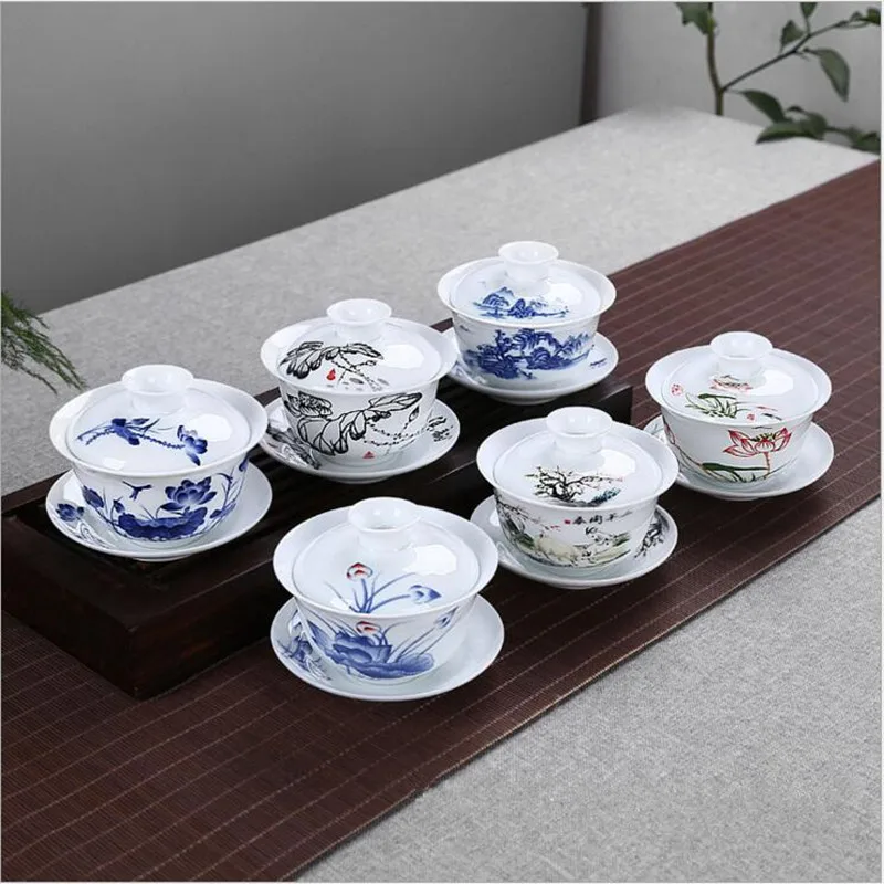 200 мл большая емкость китайский Tureen кунг-фу чайная чаша Gongfu Gaiwan Чайник
