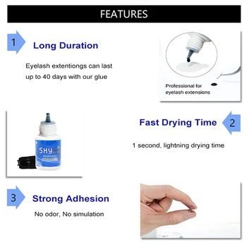 Free Shipping 1 bottle 1 2s Dry Time Most Powerful Fastest Korea Sky Glue S for Powerful Long-Lasting Eyelash Extensions Glue