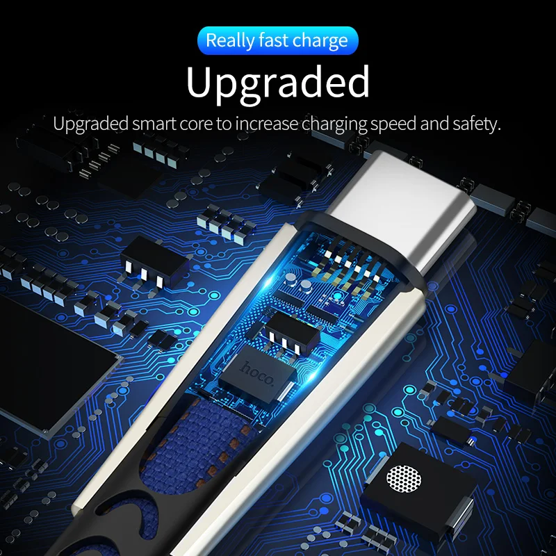 HOCO USB C кабель для Xiaomi Mi 8 A1 F1 huawei P20 прочный цинковый сплав usb type C кабель для быстрой зарядки для samsung S8 S9 Oneplus