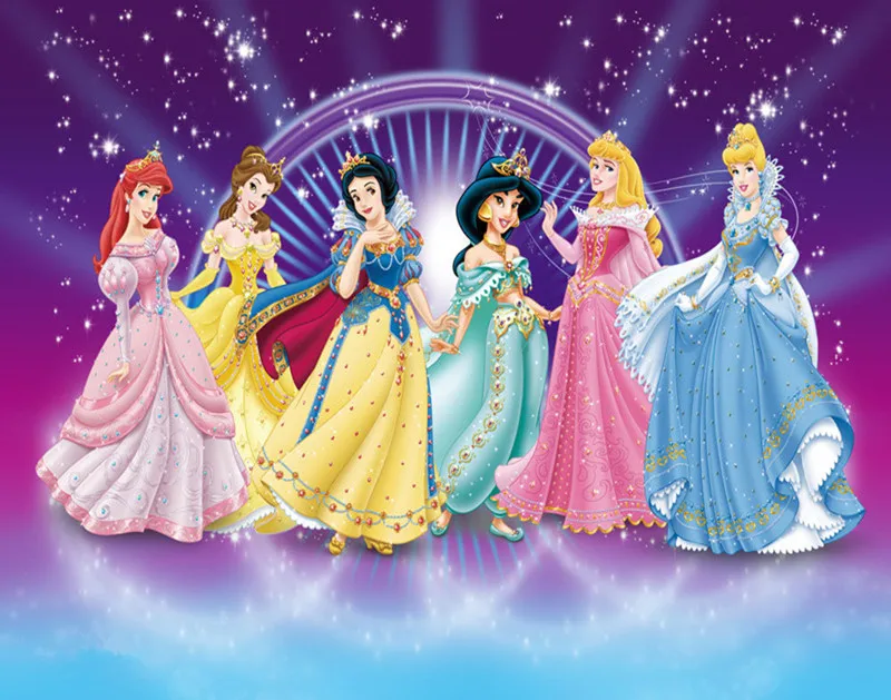 Дисней шесть принцессы тема дизайн принцесса Ариэль 152 шт./лот День Рождения украшения розовая посуда для детей вечерние принадлежности