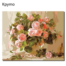 Краска по номерам розовая Европейская Цветочная краска собственного приготовления ing plate акриловая краска по номерам ручная краска ed масляная живопись на холсте VA-0028