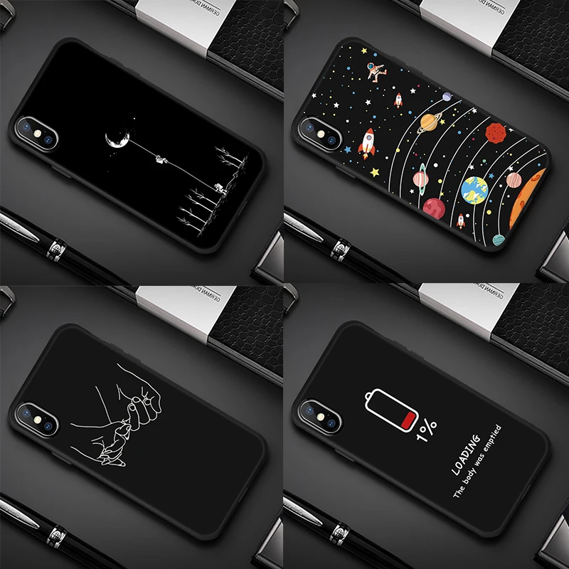 

Soft TPU Cover Case For iPhone XS Max XR XS 6 6S 7 8 Plus 5 5S SE Silicone Pattern Case Cute Couple Phone Shell