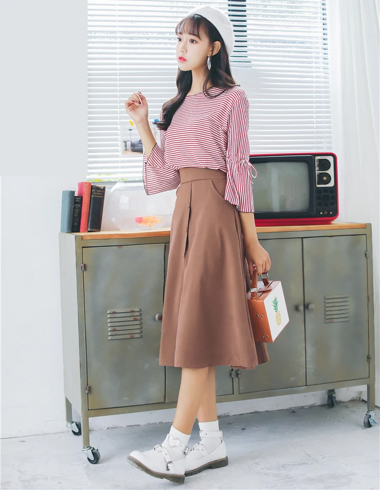 Fashion Women Skirt Vintage Retro High Waist (3)