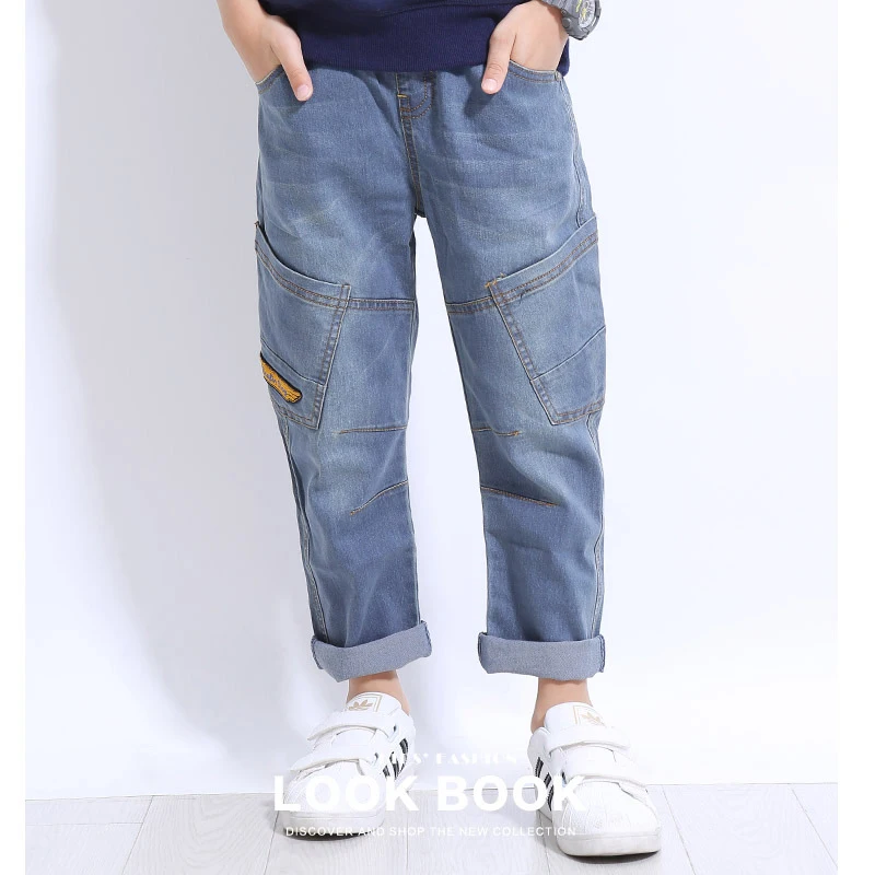 Spring Autumn Big Boys Pants Jeans Children Denim Jeans Trousers 6 16Y