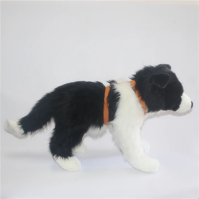 Simulation animal dog plush toy border collie doll small dog border collie gift doll birthday gift for children friends 47cm x 34cm (2)