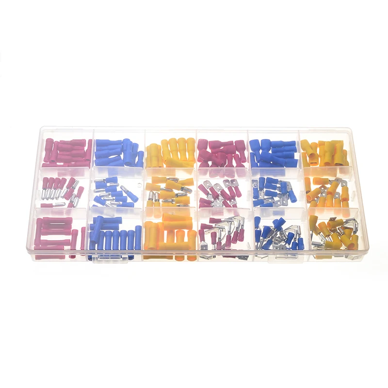 

YT 180Pcs PVC Electrical Insulated Three Colors Connector Crimp Marine Automotive Terminal Set Connector Use For Wire Cable