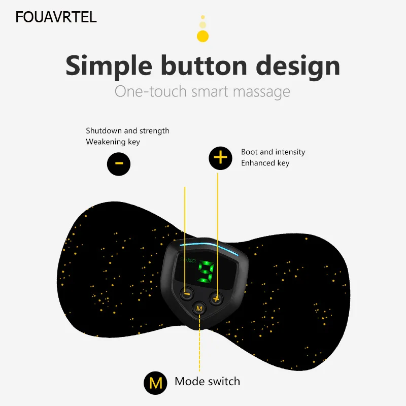 FOUAVRTEL массажер для шеи беспроводной ABS мышечный стимулятор умный цифровой массажер для шеи расслабляющий тренажер для спины и шеи