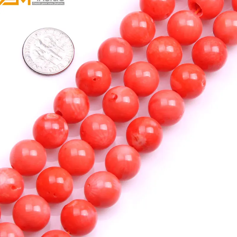 Round Pink Coral Beads For Jewelry Making 5 12mm 15inches DIY Jewellery