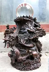 Xd 00316 13 "Китай красный медь изысканные carven четыре драконы играют с жемчужиной Статуя
