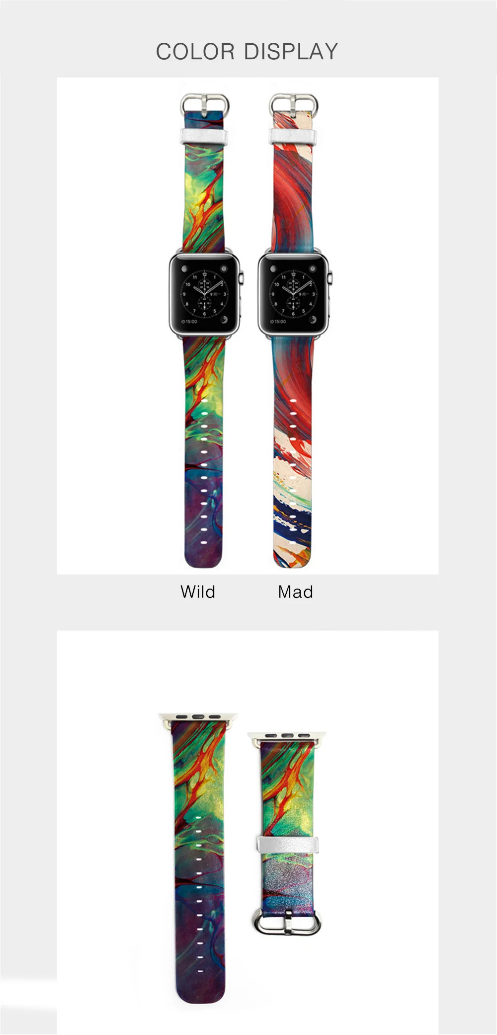 Дикий Mad Art ремешок для часов с узором Strap38/40/42/44 mfor Apple Watch телячьей кожи для Iwatch женские часы с браслетом 22 24 мм Аксессуар