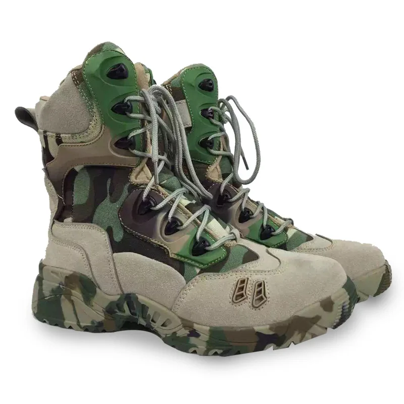 Военные ботинки спецназ тактические боевые сапоги для пустыни мужская непромокаемая обувь для улицы ботильоны из воловьей кожи походная обувь