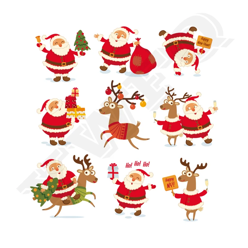Рождественские патчи, набор, железные патчи для одежды, сделай сам, а-уровень, моющиеся аксессуары, теплопередача, аппликация, подарок Санта Клауса