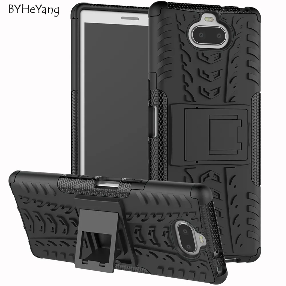 For Xperia 10 Case Sony Cover Heavy Rugged TPU+PC Armor Shockproof Kick Stand Xperia10 I3113 I4113 |